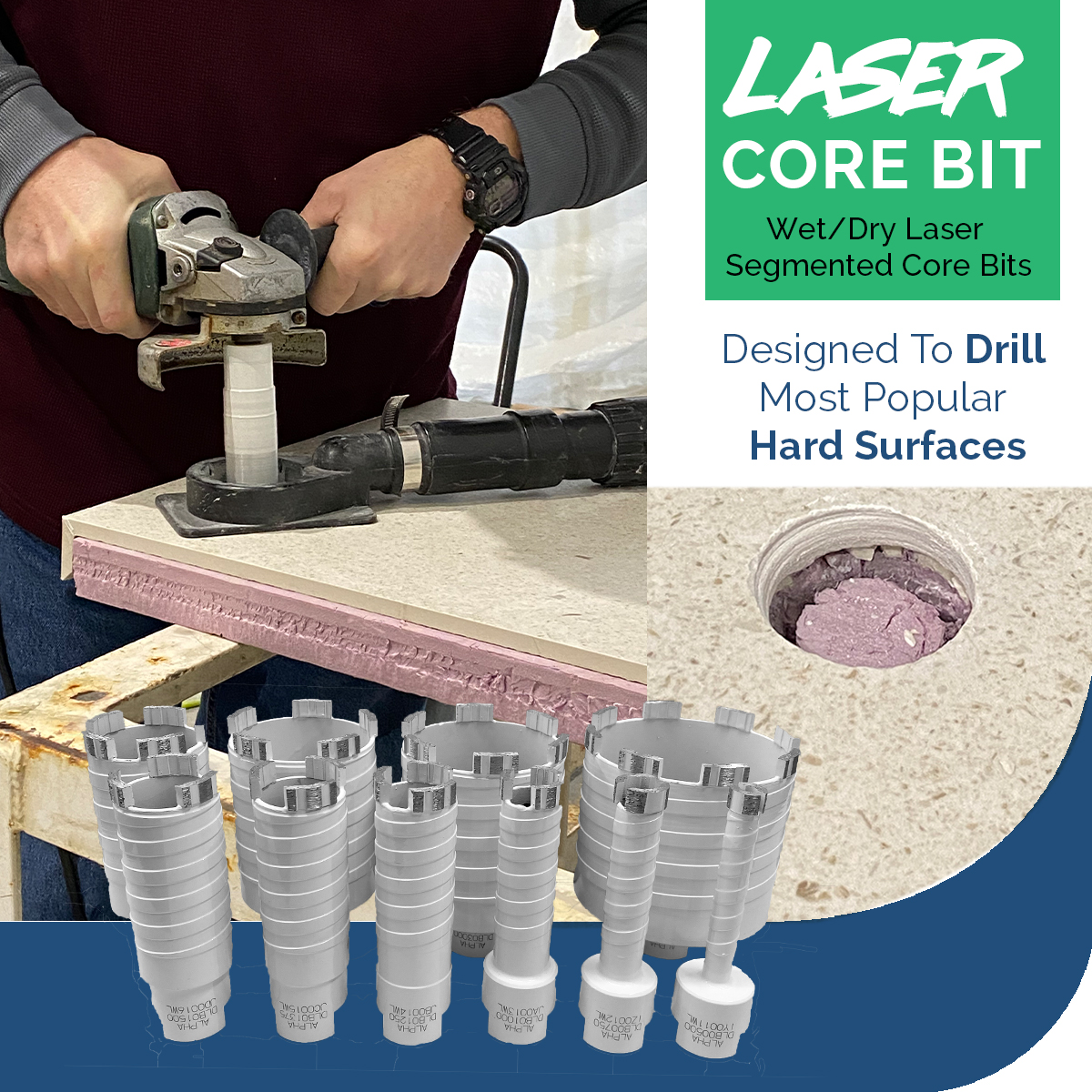 alphaprotools's tweet image. The New Laser Core Bits are available. Wet/Dry applications. Perfect for porcelain sintered slabs. Available in 1/2&quot; ~ 4&quot;.

#alphaprotools #alphatools #corebits #alphacorebits #porcelainslabs #sinteredslab