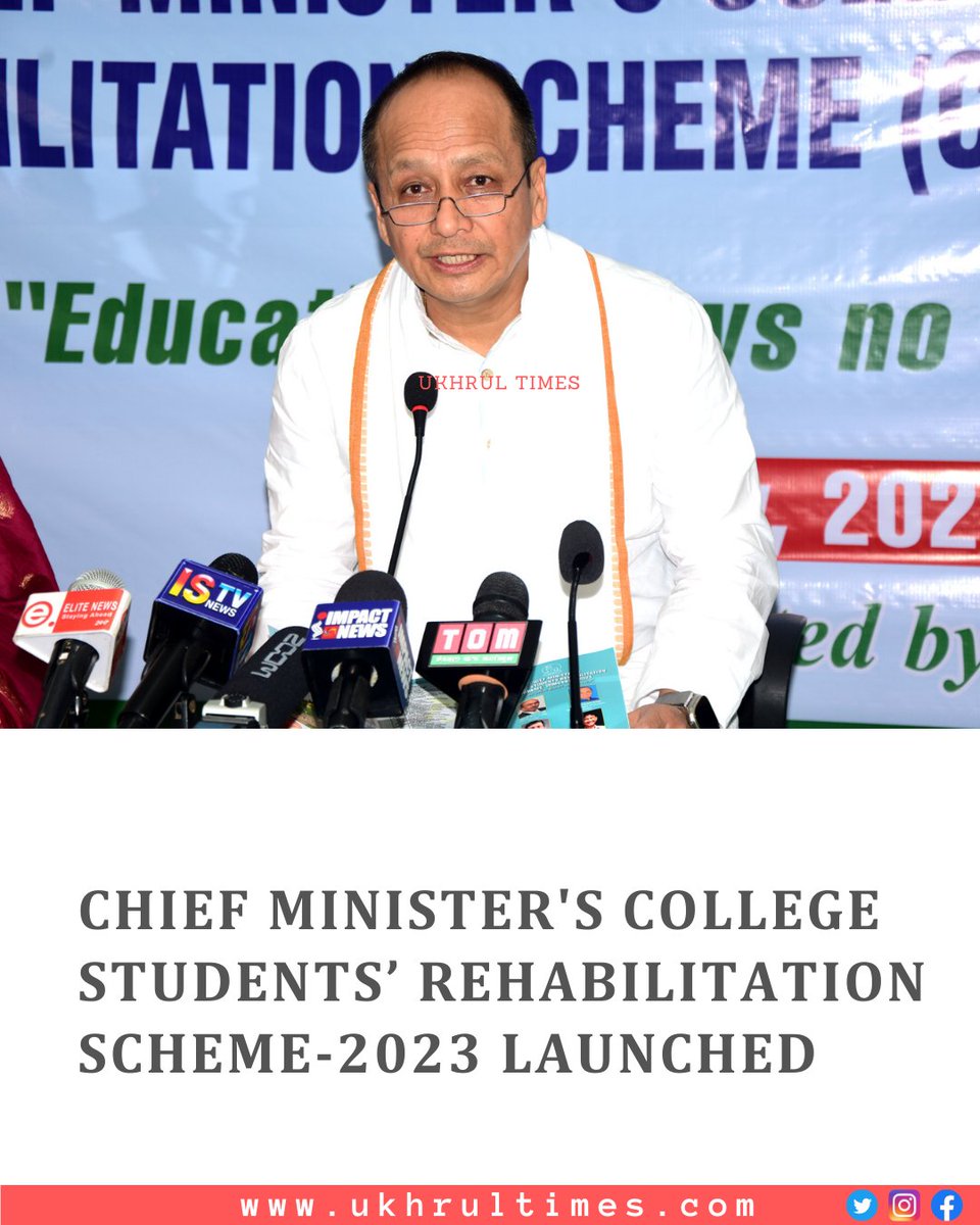 ukhrultimes's tweet photo. #Impha: Under Directly Affected Students category, some of the components are transfer to a new #college (as per request), free admission for 2023-24 (Admission amount ranging from Rs.5000 to Rs.9000 as per the stream/subjects offered), One time rehabilitation grant of Rs. 10,000 (Rs. 5,000 as book/stationery grant and Rs. 2,000 for uniform and Rs. 3000 for miscellaneous expenditure), Free Smartphones under CMCMESS and provision for free sanitary pads and sports equipment under the University & Higher #Education Health and Fitness Scheme (UHEHFS) (for girl students). For Inter-College Transfer facility, the components include transfer to a new college (as per request) and Free admission for 2023-24 (Admission amount ranging from Rs. 5000 to Rs. 9000 as per the stream/subjects offered), wherever applicable. #Manipur #NBirenSingh
Read more | https://t.co/qQkU06zUIm