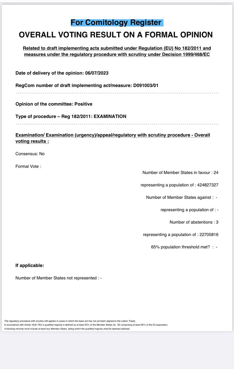 montezumachavez's tweet photo. Formal results of voting on Revised draft Commission Implementing Decision pursuant to Regulation (EU) 2016/679 of the European Parliament and of the Council on the adequate level of protection of personal data under the EU-US Data Privacy Framework: https://t.co/CT3HGGSA3R