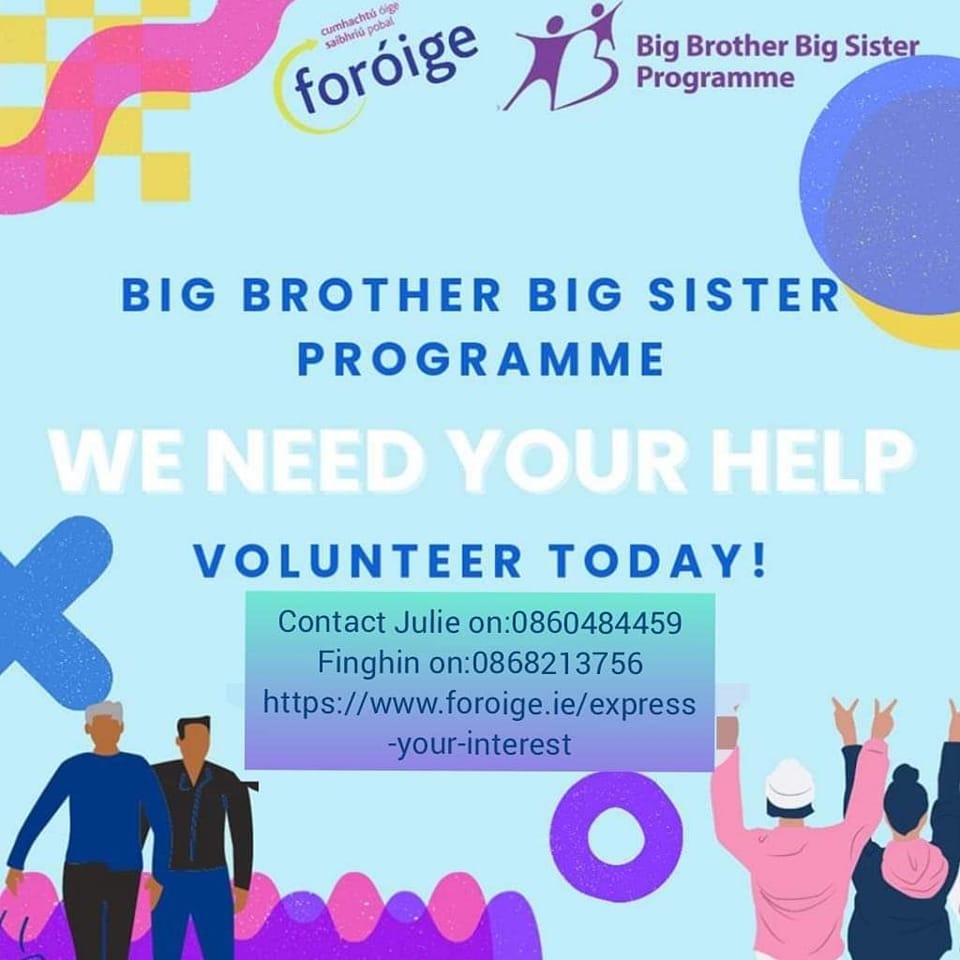Have you got 1 hour a week to spare? Do you think you could help a young person? 👩‍🦰🧑‍🦰

If you do, then please click the link below and fill out an Expression of Interest form. foroige.ie/express-your-i…

#Foróige #BigBrotherBigSister #Mentoring #Mentor #Mentee