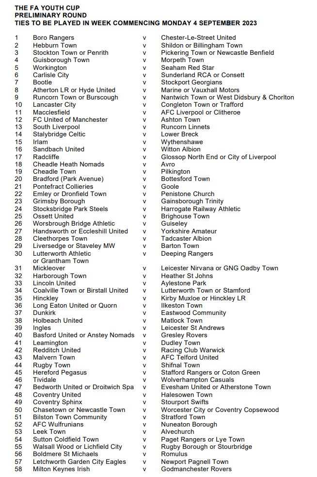 Ollie Bayliss on Twitter "The draw for the FA Youth Cup Preliminary