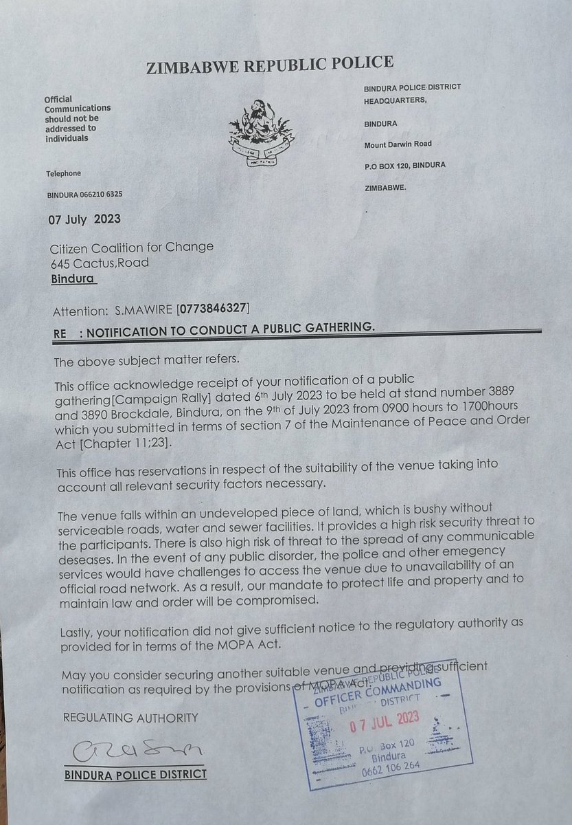 zanupf_patriots's tweet photo. CCC should stop these childish antics‼️

They want to hold rallies where there is no water, sewer facilities or passable roads. 

This is deliberate, they know police won’t accept such a request. They are building fodder to use as excuse for impeding elections defeat.

Hygiene. https://t.co/bQejB0zRrd