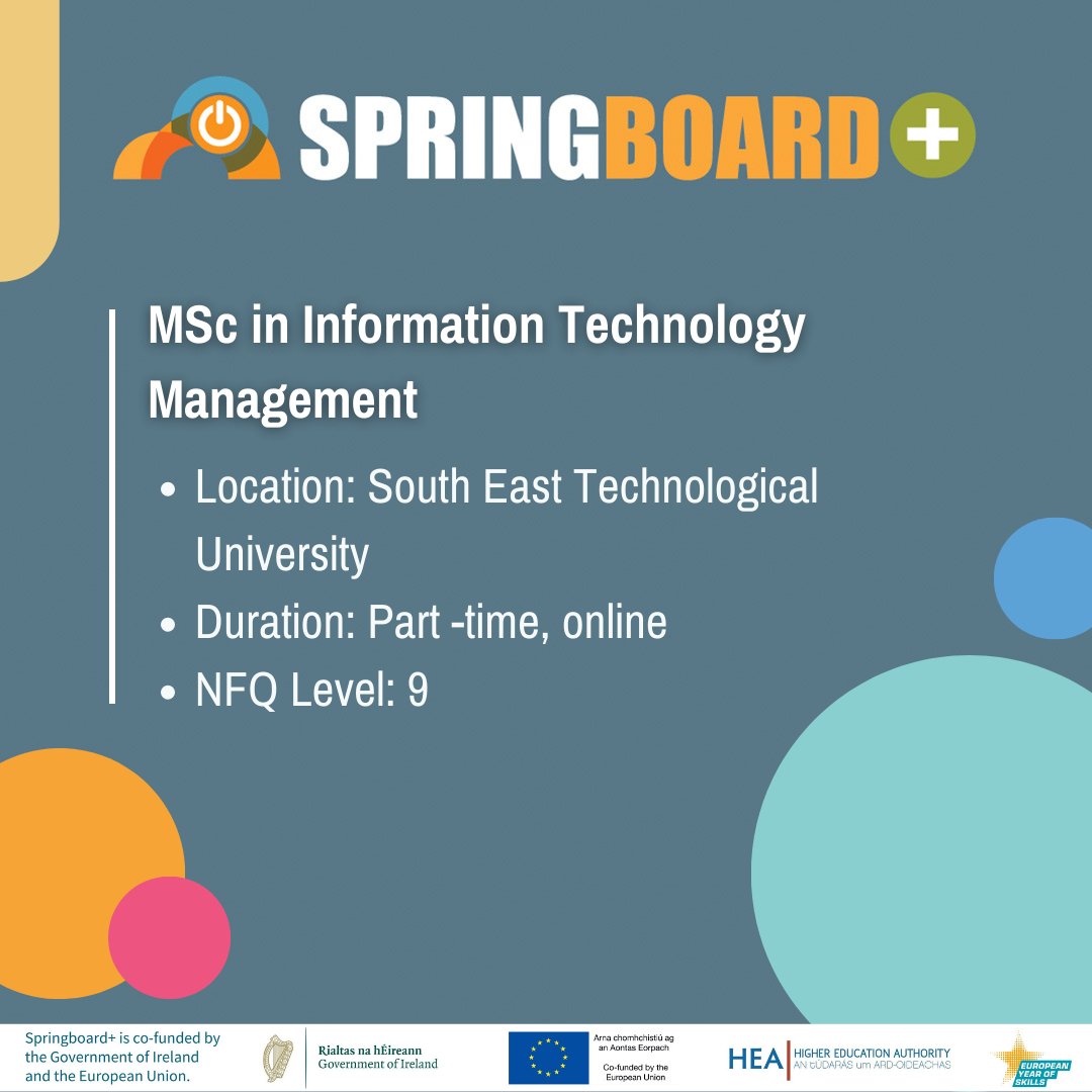 HEA_Skills's tweet photo. Information Technology and Data Science is a big focus on this year’s #SpringboardPlus and #HCIPillar1 course list.
If you’d like to upskill or reskill in this area: https://t.co/0hOhQOkrm1
#SkillsThatWork #YearOfSkills
@hea_irl https://t.co/tieQkAB1Np