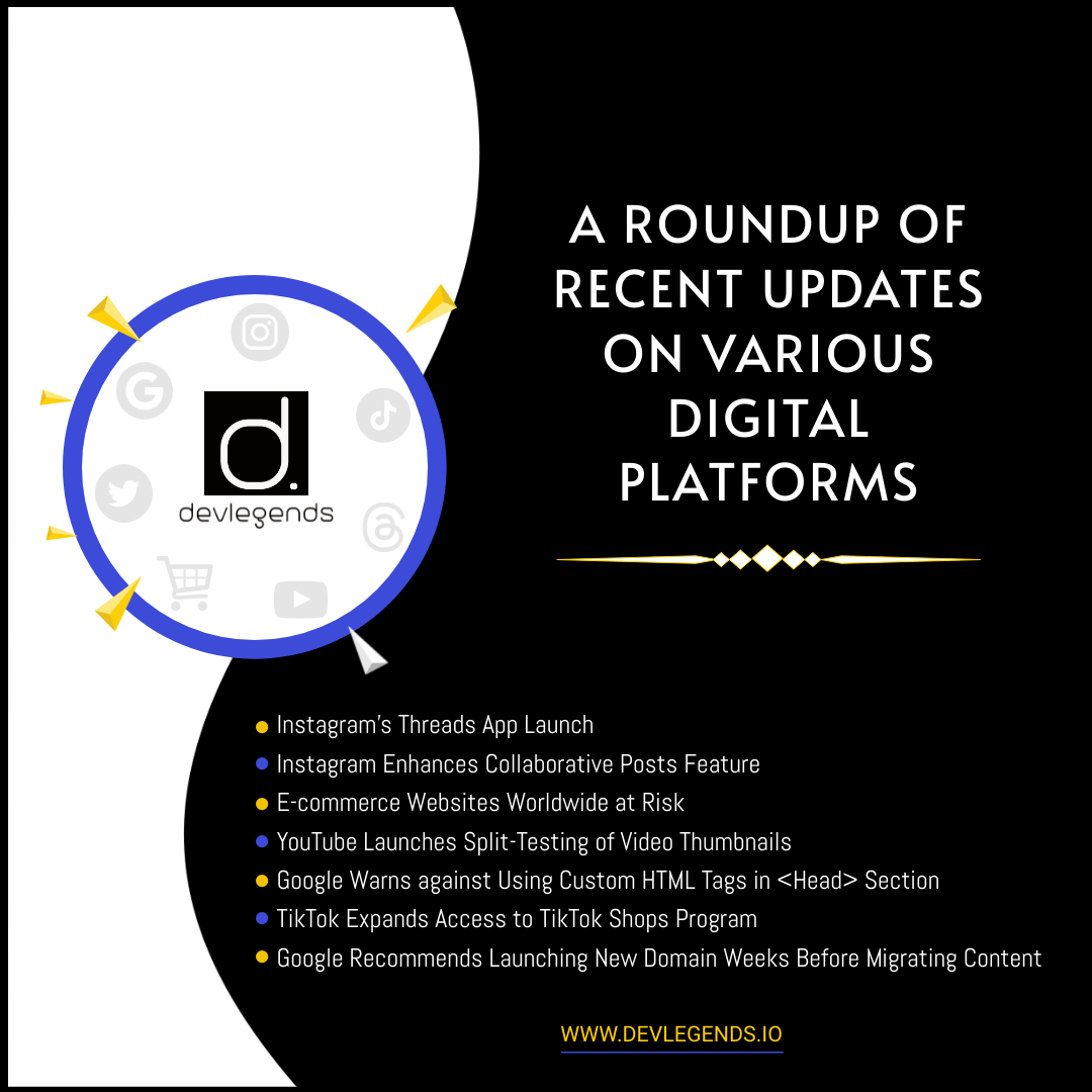 devlegendstech's tweet photo. Stay up-to-date with the latest digital platform updates! 🌐Stay informed to protect your platforms and thrive in the ever-changing landscape of social media and ecommerce!👉https://t.co/KrgCode8Bq #technews #socialmedia #ecommerce #threadapp #google #instagram #devlegendstech https://t.co/AQdUIzOVP4