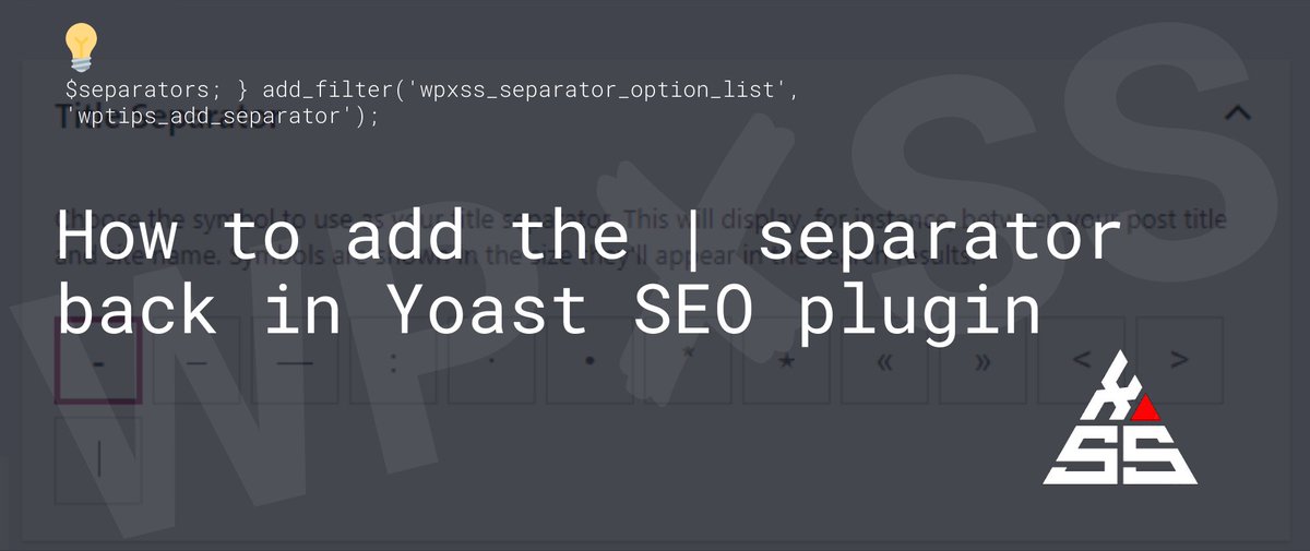 pejcic_rs's tweet image. How to add the | separator back in Yoast SEO plugin wpxss.com/wp-content/the… #plugins #functionsphp #wpadmin