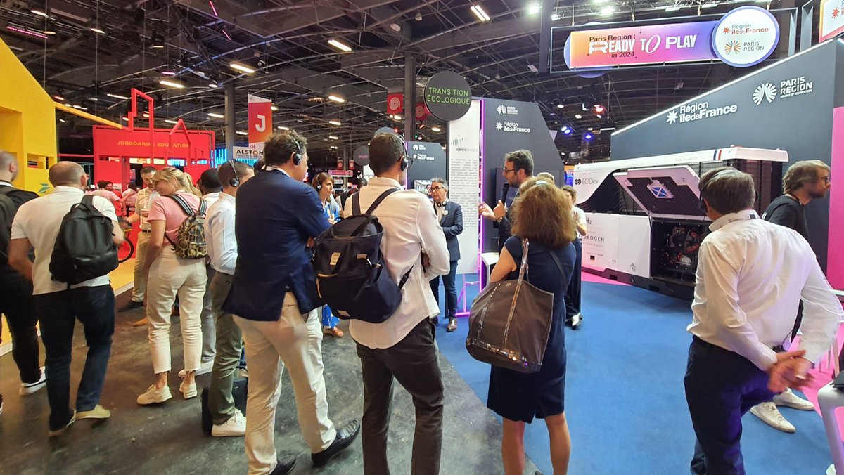 EODev_H2's tweet photo. Retour en images sur notre participation au Salon #Vivatech. Les équipes ont pu présenter notre solution éléctro-#hydrogène GEH2® à la presse et aux acteurs mondiaux de la Tech.
Merci à la région @iledefrance pour son soutien et invitation sur le stand #EODev #technologie #paris https://t.co/34vMGIHlHh