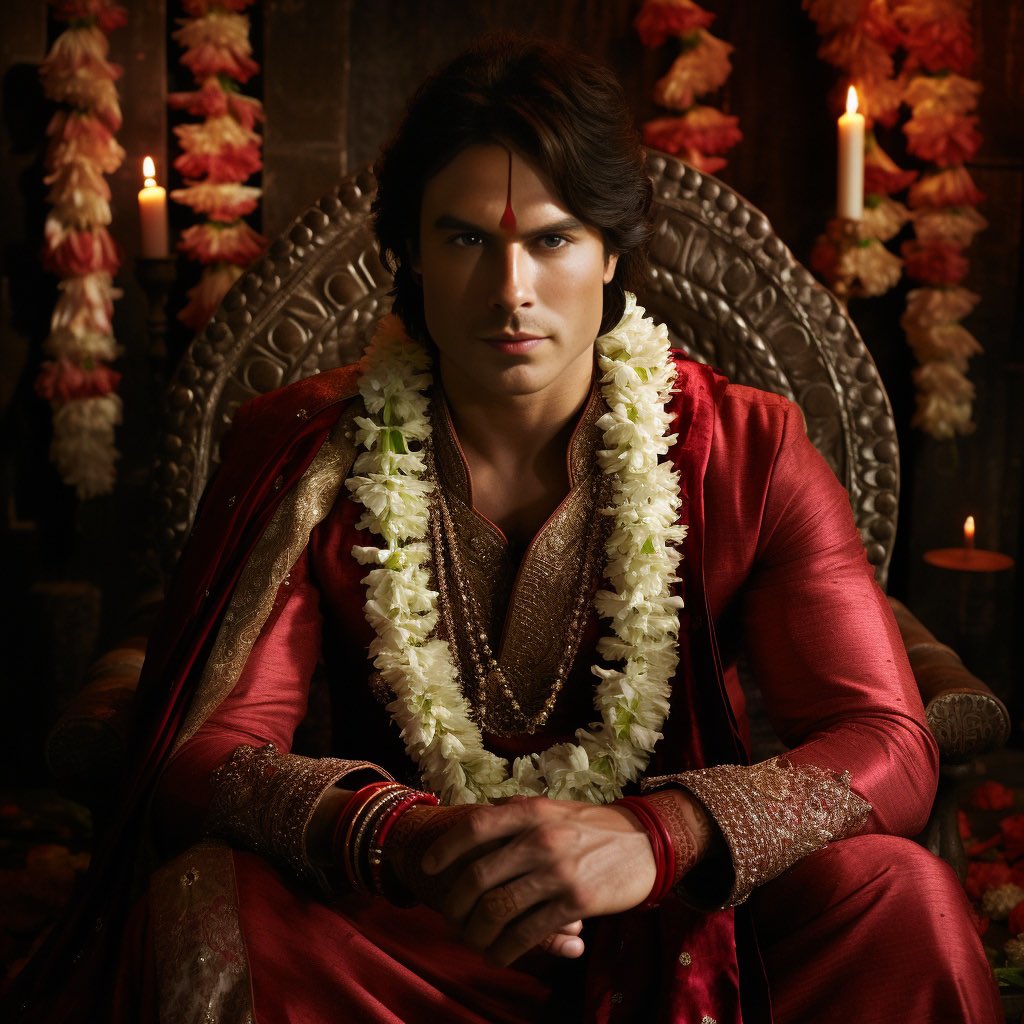 Vivekanand1218's tweet photo. Salvatore brothers as Indian groom 
#vampirediaries #ai #midjourney https://t.co/NH3Kedb1vS
