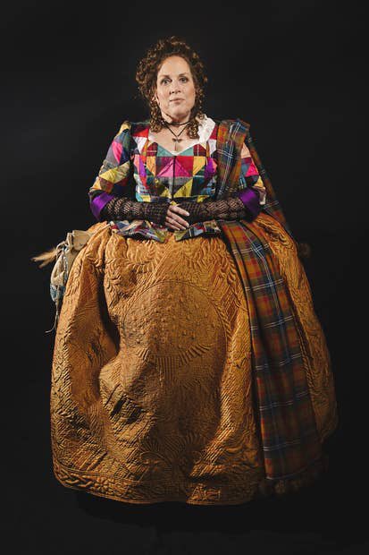 Thanks so much <a href="/CosplayCentral/">Cosplay Central</a> for this lovely photo at the Championships of Cosplay in Ohio 2022. It really shows the reflective quality of my Outlander Themed hand quilted original designed petticoat. Love the sparkle of my silk and tartan patchwork jacket too! #kylanderkouture