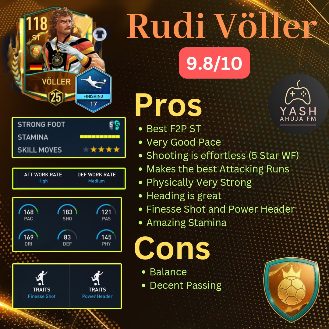 Rudi Völler's Review Is Here 🔥🤩

I give him a solid 9.8/10 ✅

Best F2P ST in the game in my opinion

Do Check The Thread 🧵

Retweets Appreciated 🙏🏻

Follow for more 🙌🏻

<a href="/Nakata767/">Nakata</a> <a href="/NeuxFM/">Neux</a> <a href="/tutiofifa/">Tío Fifah 🇨🇴 🇵🇸 حرة</a> <a href="/KJavierFM/">K Javier EAFC</a> @El_PROFE_FIFA <a href="/legas1710/">L E G A S</a> <a href="/JoseAlep1/">PALLADINO</a> <a href="/fifa_droid/">FDROID</a> @RkReddyFIFA