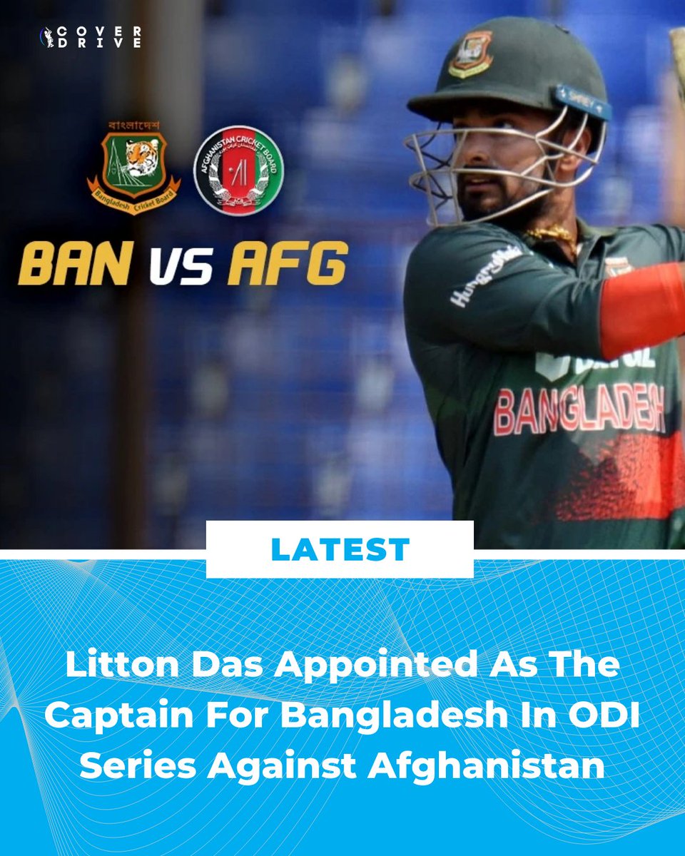 Litton Das Appointed As The Captain For Bangladesh In ODI Series Against Afghanistan

#BANvAFG | #ICCWorldCup2023 | #BANvAFG2023 | #CricketTwitter