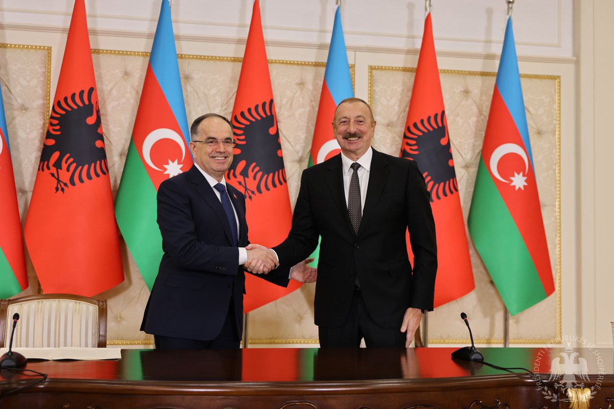 BajramBegajAL's tweet photo. Committed to expanding our cooperation with Azerbaijan on economy, tourism, and infrastructure. 

Within the framework of TAP, Albania is ready to become a beneficiary country of gas transmission. https://t.co/dsA2W9tiwf