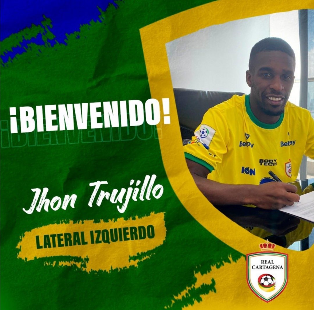 RealCartagenafc's tweet photo. Nuevo refuerzo Real Bienvenido Jhon

Desde Alianza FC de Panamá llega nuestro nuevo lateral izquierdo Jhon Trujillo Bienvenido Jhon https://t.co/uyMgzFqHpy