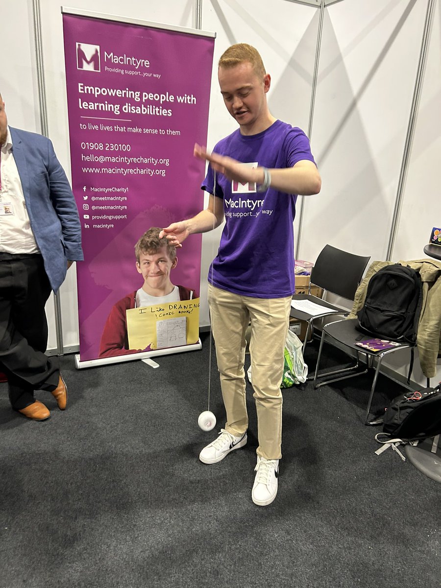 WarringtonGrCo's tweet photo. Team @meetmacintyre at the Autism show. Met lots of wonderful people and discovered Rory and Dom have phenomenal promotional and customer interaction skills. ππ»The yo-yoβs proved popular all gone by lunchtime. π€£ #autismshow #MacIntyremerch https://t.co/kAL1goTr54