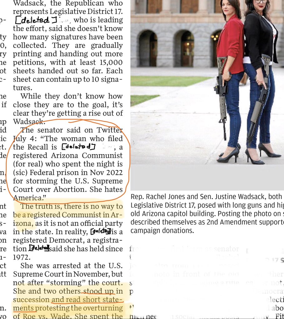 LyonforAZ's tweet image. @senyorreporter @timothysteller 
@Wadsack4Arizona is trying to get recall originator killed! Q: If someone takes a shot at her, will Wadsack be arrested for inciting violence? One thing for sure, Wadsack doesn't believe in free speech or peaceful assembly, only lies and liars.