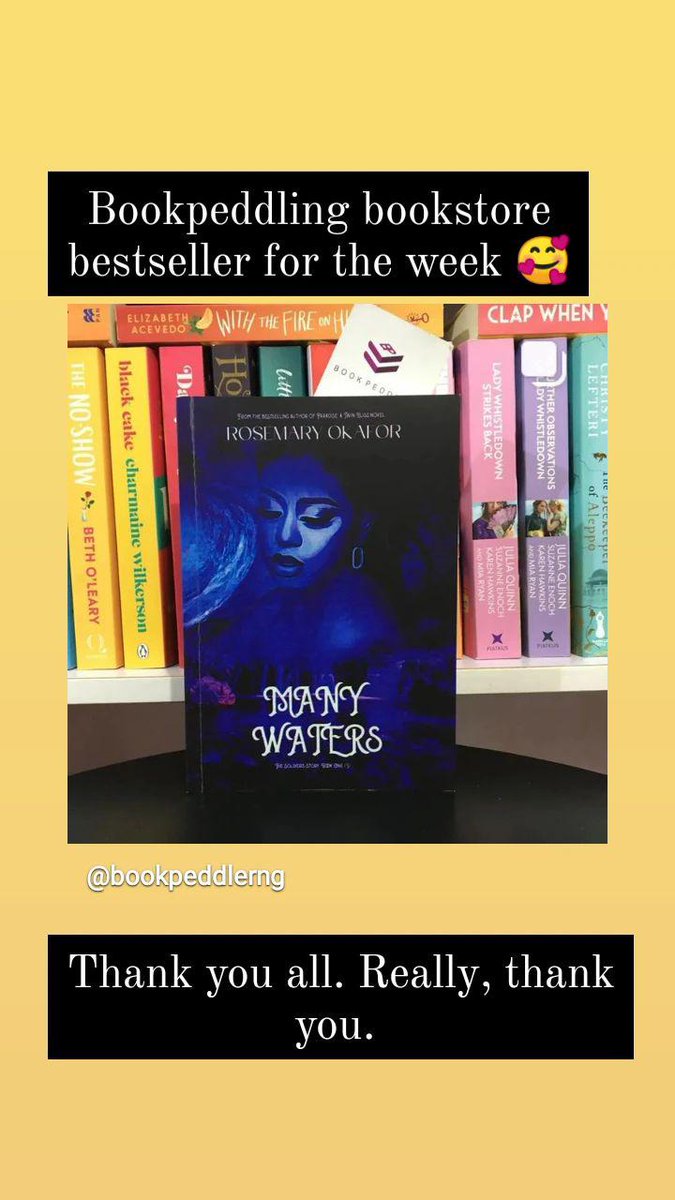 OziomaRosemary's tweet photo. So, we are among @bookpeddlerng bestsellers of the week 🥰🥰
You guy!
You guys!!
Thank you so, so much!!!
(I don't wanna cry now, oh God)
Thank you all so much.
#appriciation #bookpeddlerng #NigerianLiterature #AfricanLiterature #writingcommunity #readerssupportingauthors https://t.co/ZBCFrdoWJa