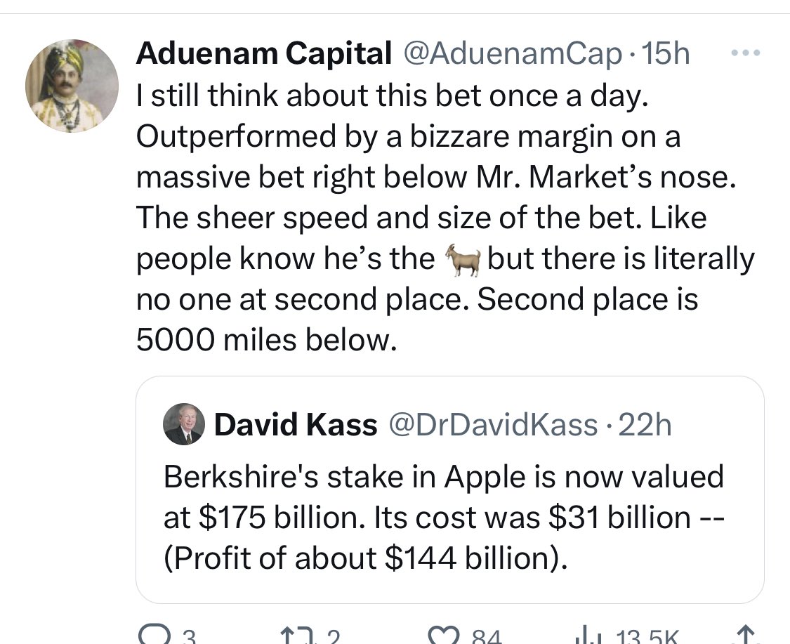 pulkit_iitd's tweet image. Many investors dont want to bet on the multiple and just on earnings growth, but being wrong on the multiple is just being wrong on the projection of LT cash flow, as the fundamental value equation doesnt talk about a multiple which is just a short hand
