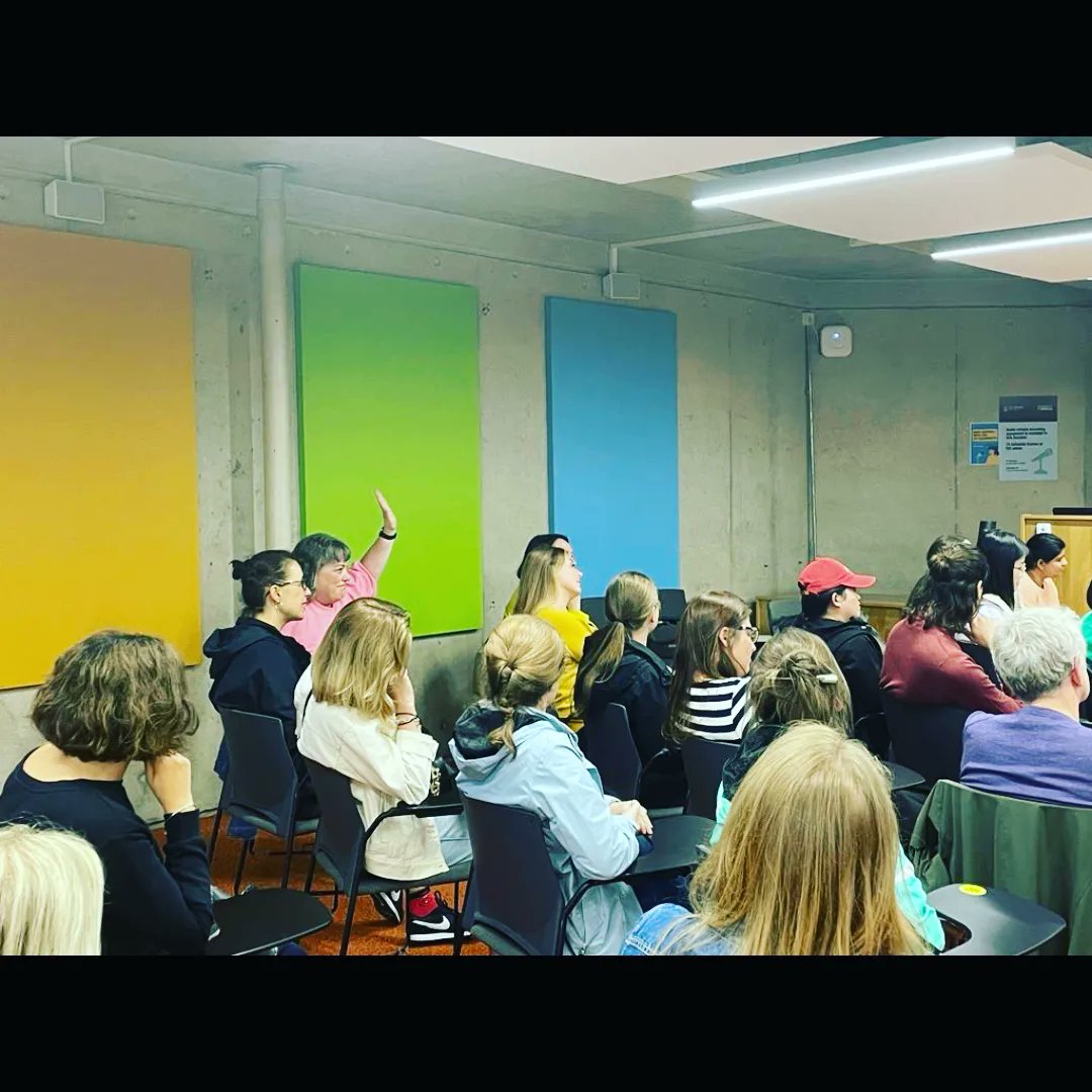 HiddenSkirts's tweet photo. Hidden Skirts performing and answering some questions for masters students in Trinity College yesterday. 

#community #theatre #ireland #college #dublin #womenintheatre

@CiaraAnnByrne  @AntoSeery @FestivalSean https://t.co/R1isbBsFC6