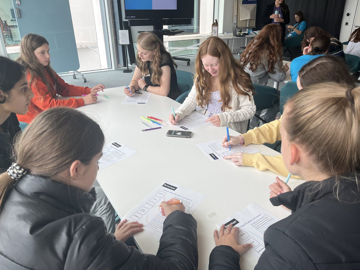 TeenTurn's tweet image. Collaboration and teamwork is the aim of the game as the girls work with @LifeAtNetApp volunteers to finish their training as #DataExplorers in the beautiful setting of Cork city.