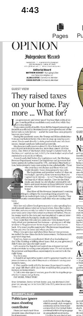 Former Gov. Brian Schweitzer asks why Gov. Gianforte & MT GOP legislators raised homeowners' state property taxes & shifted more of property tax burden to residential property owners from big business and corporations. Raise your voice & DON'T let em raise your taxes.