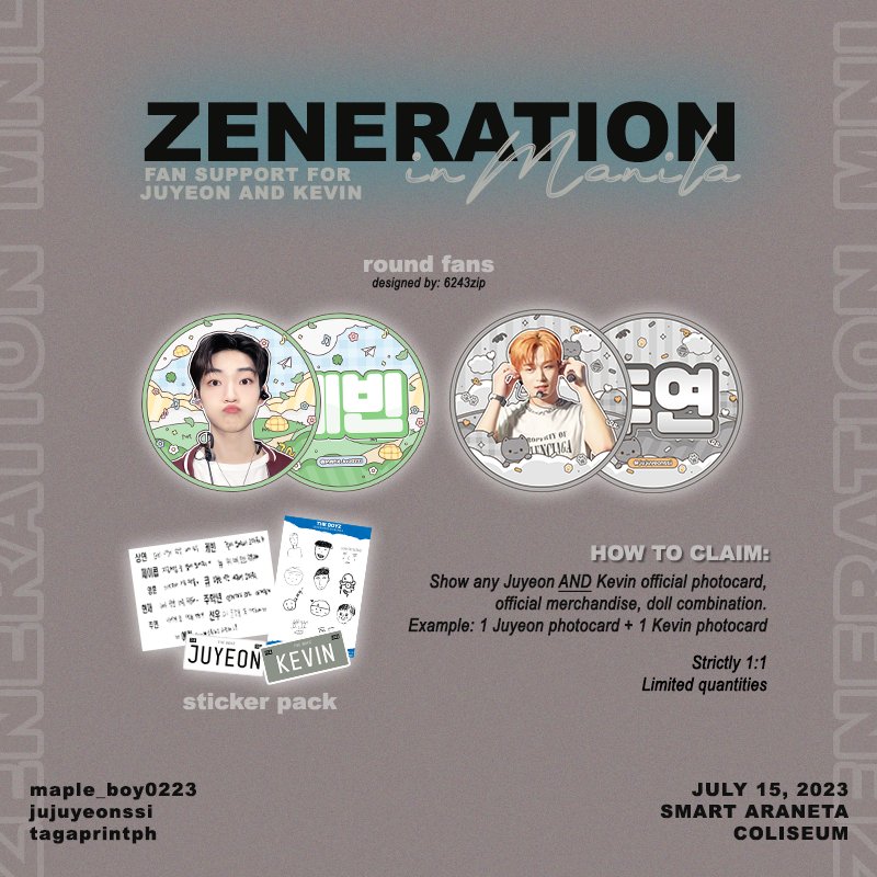 maple_boy0223's tweet photo. ☆🐱 Cat Boyz Fan Support 🐱☆by @maple_boy0223 &amp; @jujuyeonssi
#TheBoyz #ZENERATION_MNL 

♧ read mechanics
♧ 1 bundle includes:
 - 1 #Juyeon &amp; 1 #Kevin round fans  
 - sticker pack (TBZ messages &amp; portraits, 11 mic colored nameplates)

#케빈 #주연  #더보이즈 https://t.co/AB16gLngn7