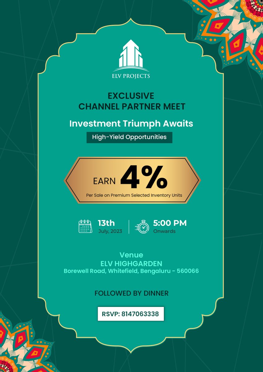 ElvprojectsElv's tweet image. Dear Valued Partners,

We are excited to introduce our new incentive program exclusively for channel partners. Earn an incredible 4% commission on every sale of premium selected inventory units.

Click on to Register shorturl.at/kMUZ7

#ELVPROJECTS #Channelpartnermeet