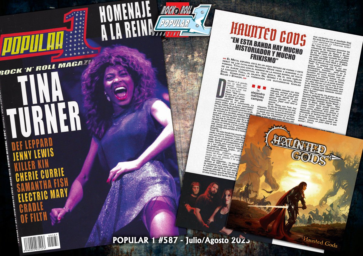 Nuestros amig@s de POPULAR 1 entrevistan a HAUNTED GODS en plena fase de promoción de su magnífico álbum homónimo HAUNTED GODS (The Fish Factory 2023). En el número de Julio/Agosto de Popular 1 la tenéis disponible.
Seguimos!