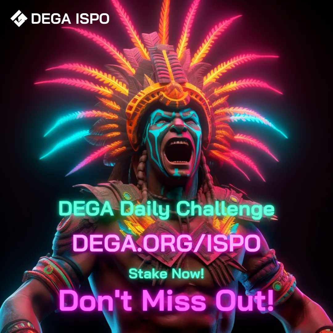 The #DEGA #DailyChallenge is back! 🌟

Participate today and stand a chance to win 1000 $DEGA Tokens! 🎉

Here's how to enter:
1️⃣ Follow us
2️⃣ Like ❤️ &amp; Retweet 🔁
3️⃣ Tag 3 friends

The winner will be announced in 24hours.

ReTweet these post &amp; invite others!  

#ISPO #web3
