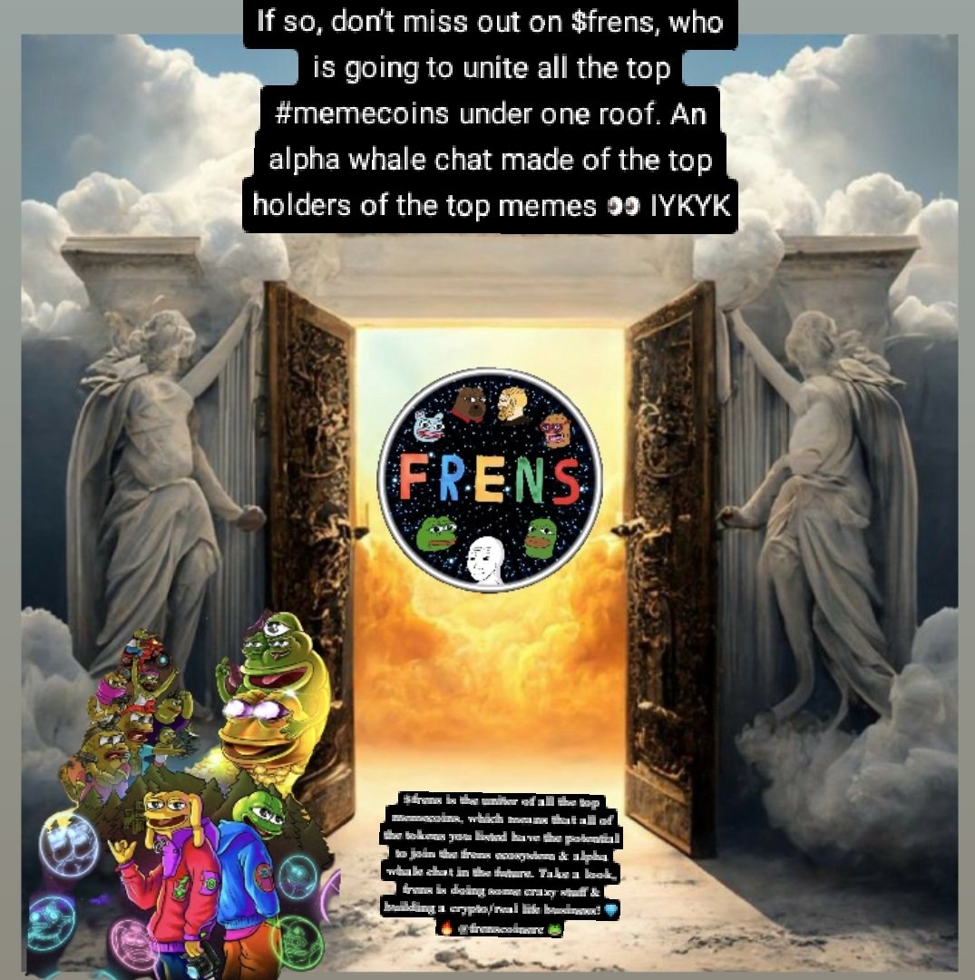 evil_pepe28549's tweet photo. @JuanWoodsETH GM Mark, might wanna have some coffee and check out what $frens token is up to, some crazy stuff going on. Take a couple minutes and check them out on Twitter @frenscoinerc or swing by telegram and say hello.

Telegram https://t.co/txfSZw4NwJ… https://t.co/faSZ13wncO