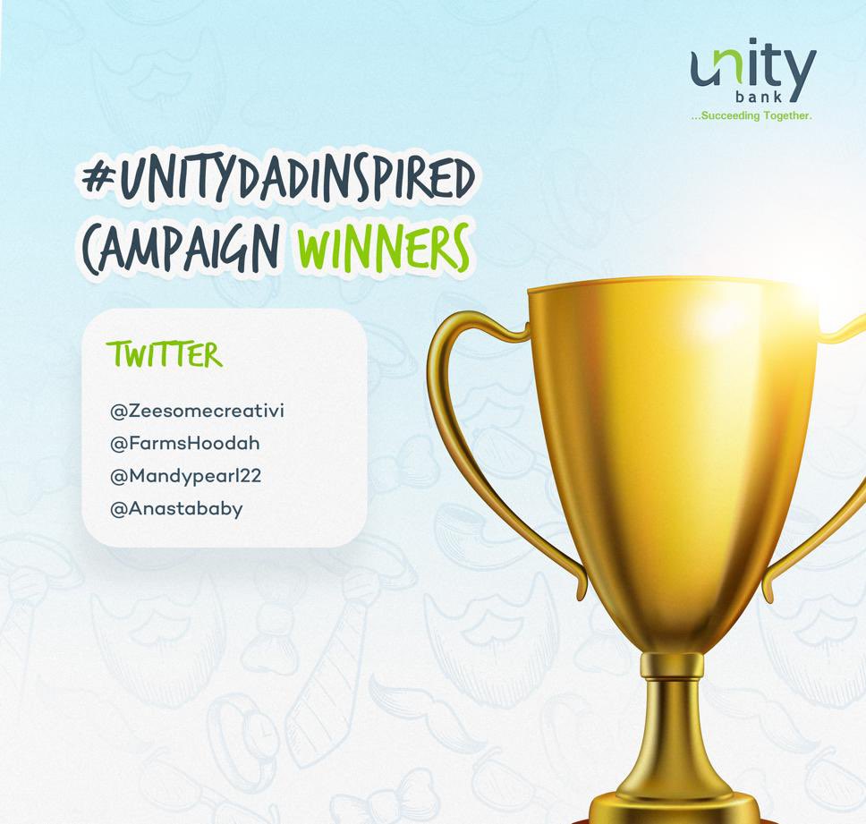 UnityBankPlc's tweet photo. We were blown away by the incredible stories shared in honor of Father's Day.
Congratulations to our winners ππ We hope everyone had a wonderful Father's Day celebrating with loved ones!
#unitydadinspired #succeedingtogether https://t.co/tGchsJ6Fw2