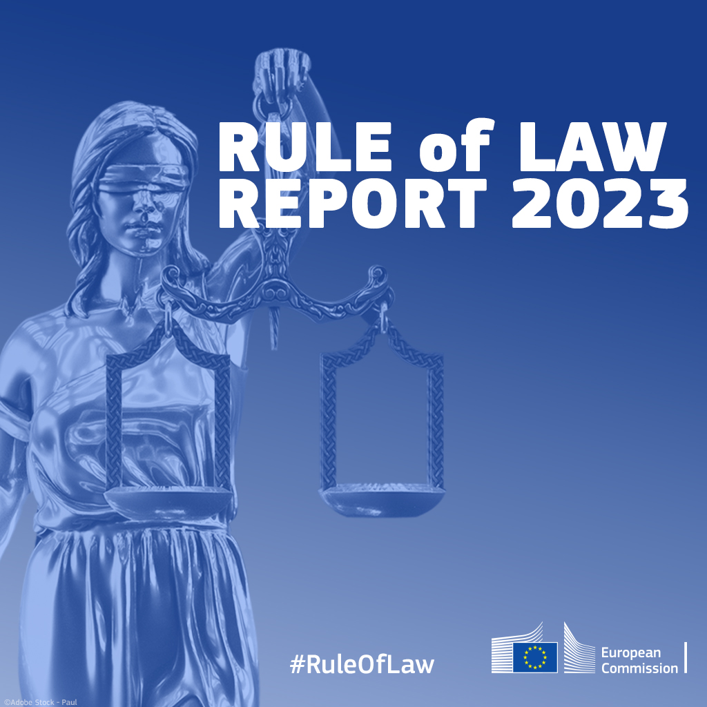 📋La @ComisionEuropea publica su cuarto #informe anual del Estado de #Derecho, que evalúa la aplicación de las reformas aprobadas el año anterior en los países miembro de la 🇪🇺.

👉Resultado: se han aplicado el 65% de las medidas, pero hay puntos de mejora⚠.

 #RuleOfLawReport