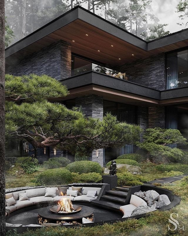 This outdoor fireplace! 😍