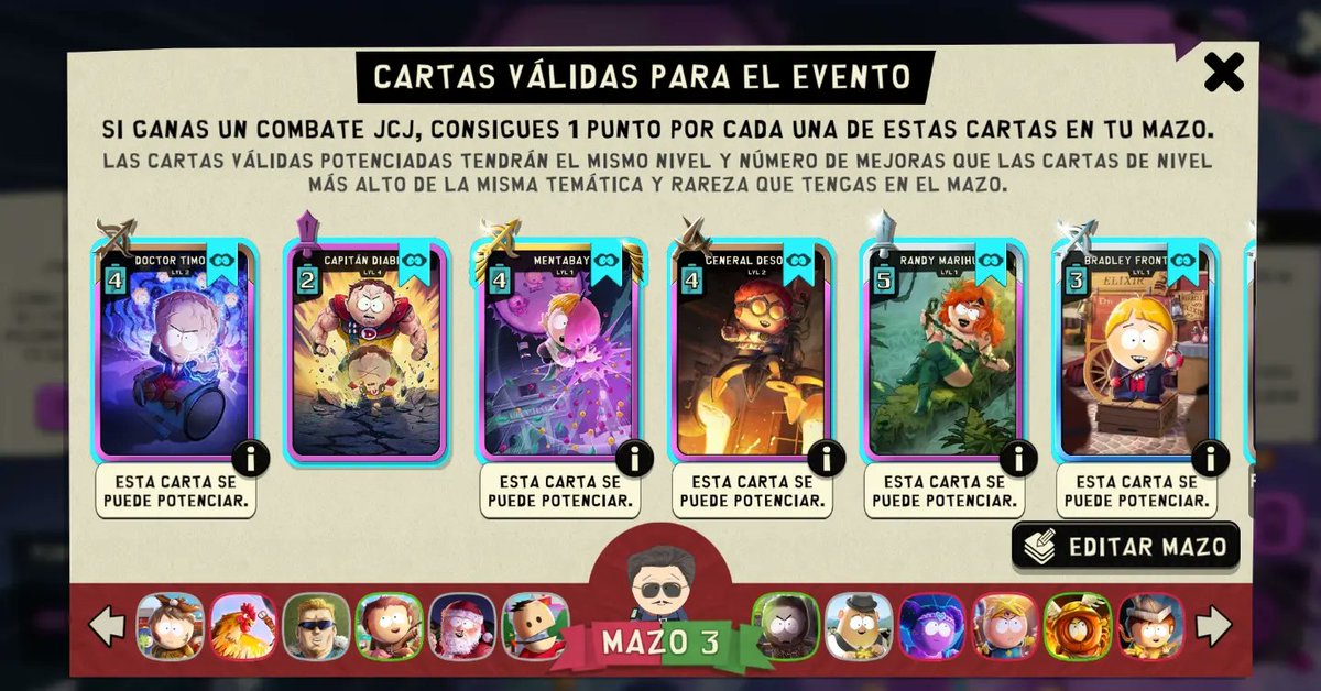 ChuloExitoso64's tweet photo. Como están papis??
Así es, ya empezó el tan ansiado evento del Mentabaya🔥🔥: como protagonista de la temática superheroes... Esta vez no hay sobre del caos, pero si hay una zukulenta y exit4nt3 carta... les dejo junto a esta las cartas elejidas en el evento... https://t.co/vjehpQ1Jwe
