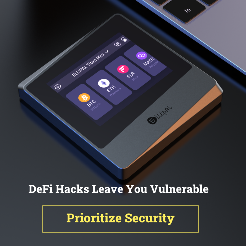 ELLIPAL's tweet photo. DeFi hacks are on the rise❗

Secure your crypto assets with ELLIPAL Titan cold wallet🔐