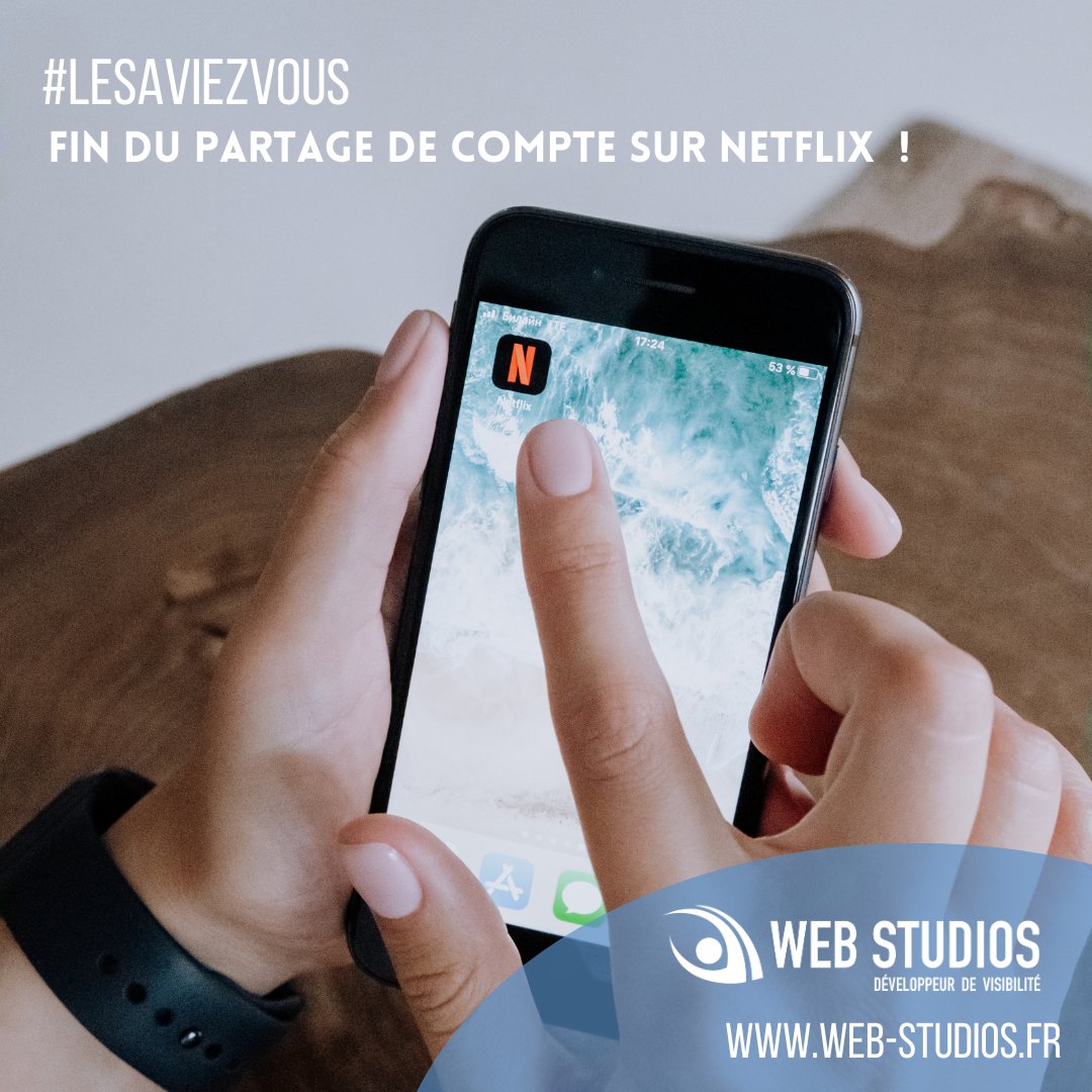 Web_Studios_fr's tweet image. 🚫🔓 Nouvelle règle chez Netflix : fin du partage de compte en dehors du même foyer. Une décision qui déçoit les abonnés. 📺😔 #Netflix #PartageDeCompte #NouvelleRègle #Déception #Streaming