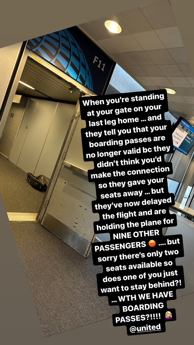 brookeplack's tweet photo. Stuck in Chicago overnight after @united refused us boarding even tho we had boarding passes “bc they didn’t think we’d make the connection” so they gave away our seats 😭 … but delayed Flight#5421 for NINE ppl who landed 45 minutes AFTER US. @united I’m so disheartened 😞 https://t.co/BSuN2O3EEE