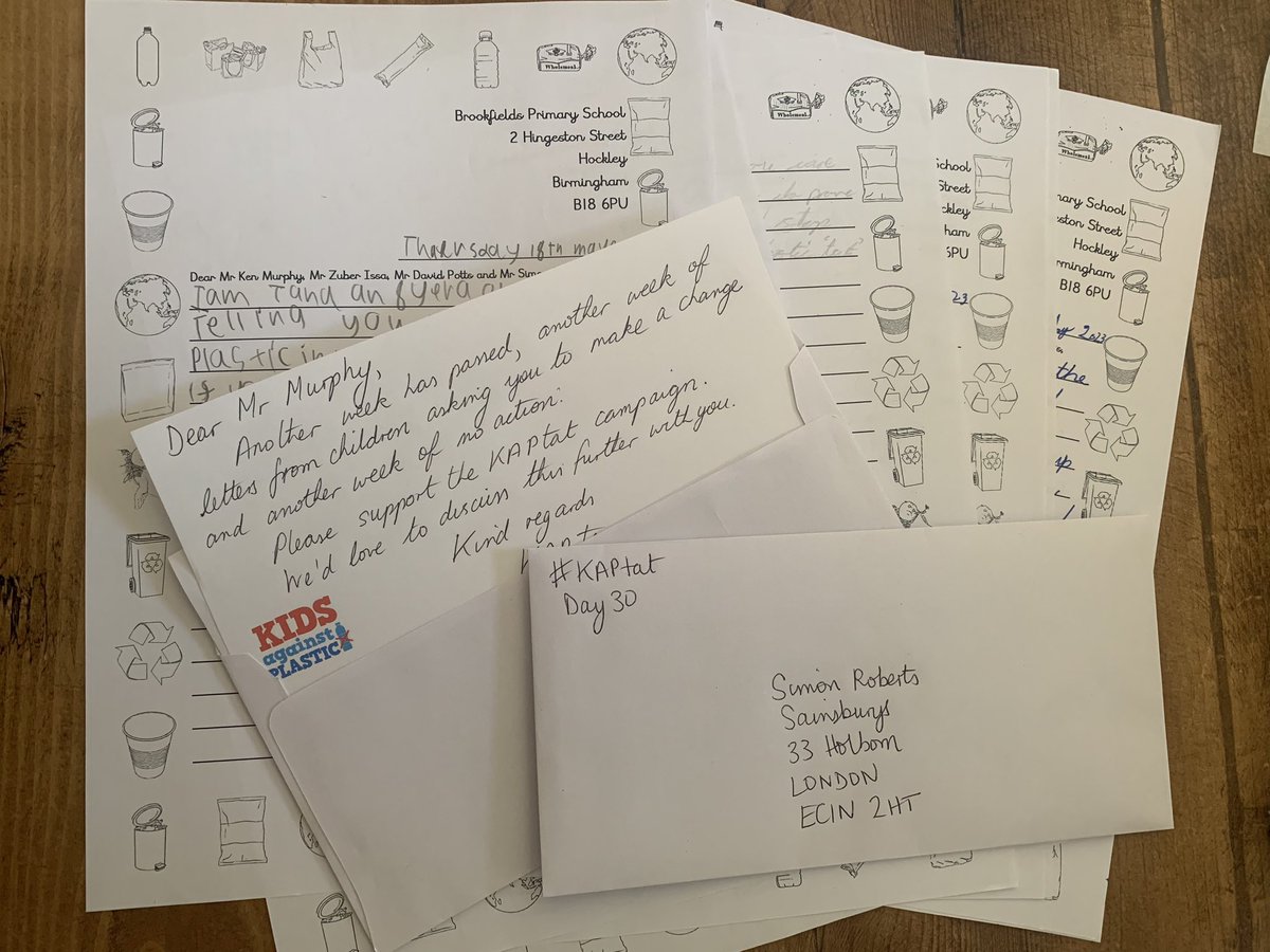 Day 130 of #LetterstoKen
Every day we are sending more letters to <a href="/Tesco/">Tesco</a> and other major UK supermarkets like <a href="/sainsburys/">Sainsbury's</a> <a href="/asda/">Asda</a> <a href="/Morrisons/">Morrisons</a> that have been written by school kids, as they ask for no plastic tat (toys) on their magazines. It’s time to listen!! 
#KAPtat 💚