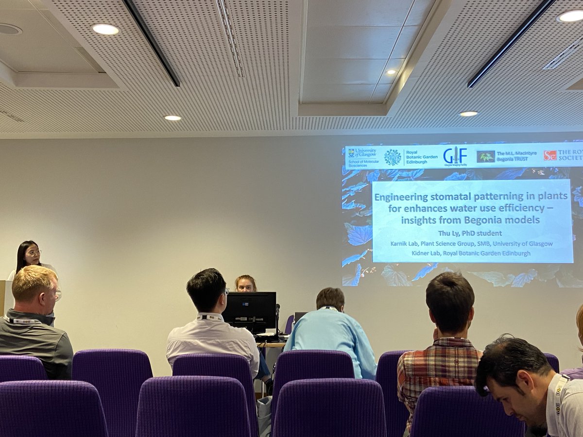 KarnikLab's tweet photo. #SEBconference today! @thu__ly presenting her work with #stomatal development using #Begonia model #plant! @KarnikLab @UofGSMB @smb_ecrs with @TheBotanics and @nythbran #SEB2023 https://t.co/eaofPM22I4