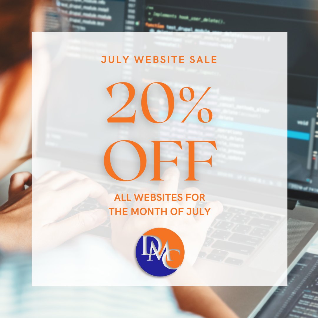Get a head start on building your dream website with an exclusive 20% discount 📉

Contact us today:
📧 - danielle@dmcconsultancy.com
📞 - 087 132 3956

#JulyWebsiteSale #20PercentOff #WebsiteBuildingDiscount #LimitedTimeOffer  #DMCConsultancy
