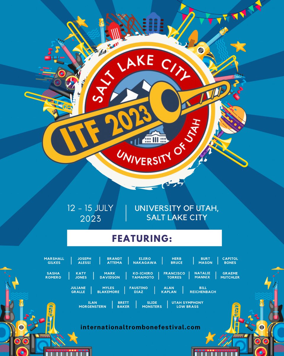 It’s not too late to register, even if you can’t make the trip out to Utah next week - head to internationaltrombonefestival.com for our online registration for ONLY $25 for the WHOLE WEEK, plus reply everything back at your leisure!
