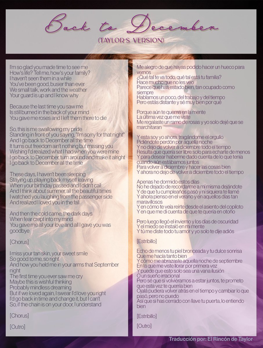 rincondeTaylor's tweet photo. 🎵 | 03. #BackToDecemberTaylorsVersion https://t.co/N4uygSgUHO