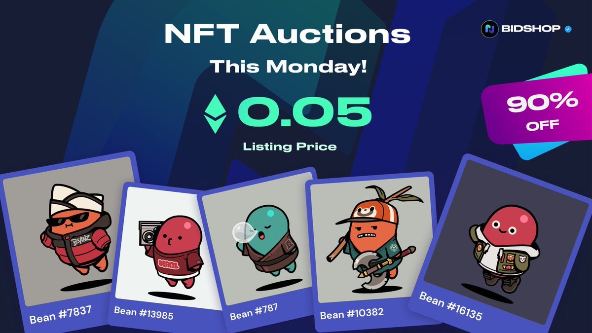 iamarchielim's tweet image. 5 Azuki Beans at 90% off?! These will all be listed on @BIDSHOP_io via NFT Auction soon!

#BIDSHOP
#BID2EARN
#BID2WIN