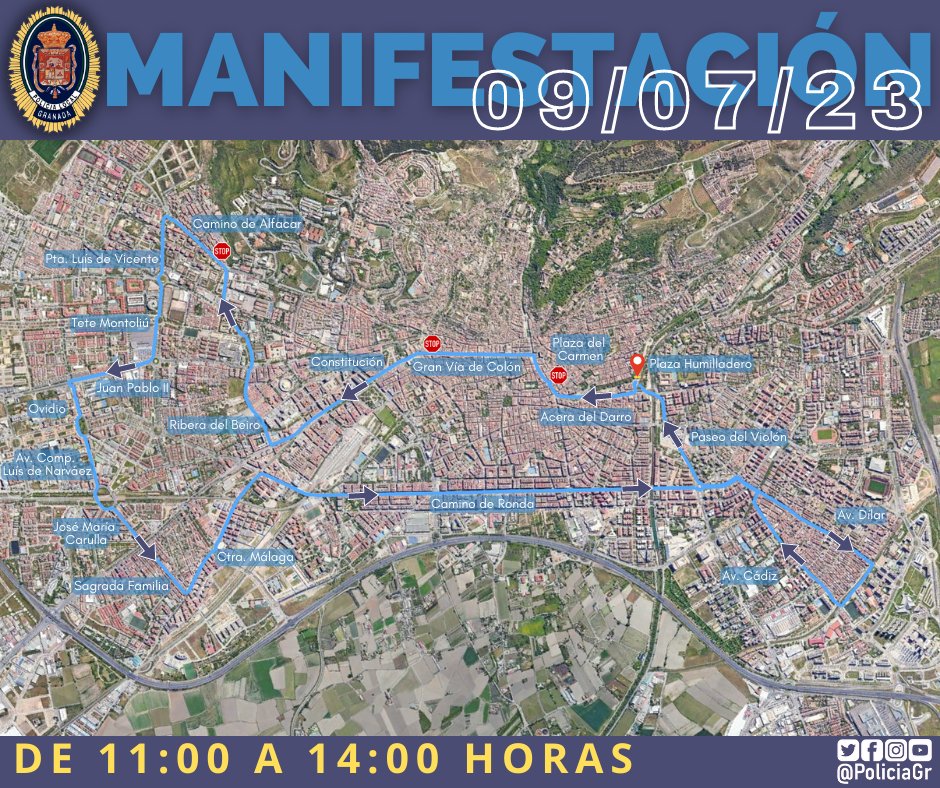 Este domingo, 9 de julio, de 11:00 a 14:00 horas, #manifestación de VMP🛴 que recorrerán toda la ciudad, de forma encapsulada, a una velocidad de 10-15 km/h y respetando la señalización.
El recorrido previsto podrá afectar al tráfico y producir desvíos puntuales.
☎️ 092