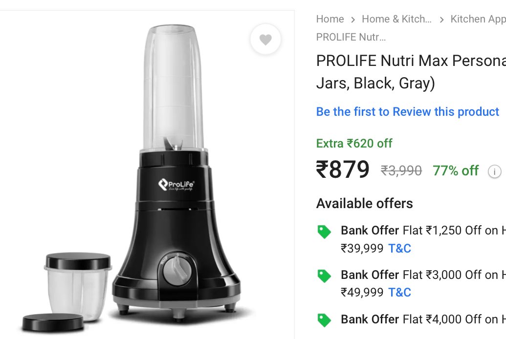 TechGlare Deals on X: Personal Blender 500 W Mixer Grinder at Rs