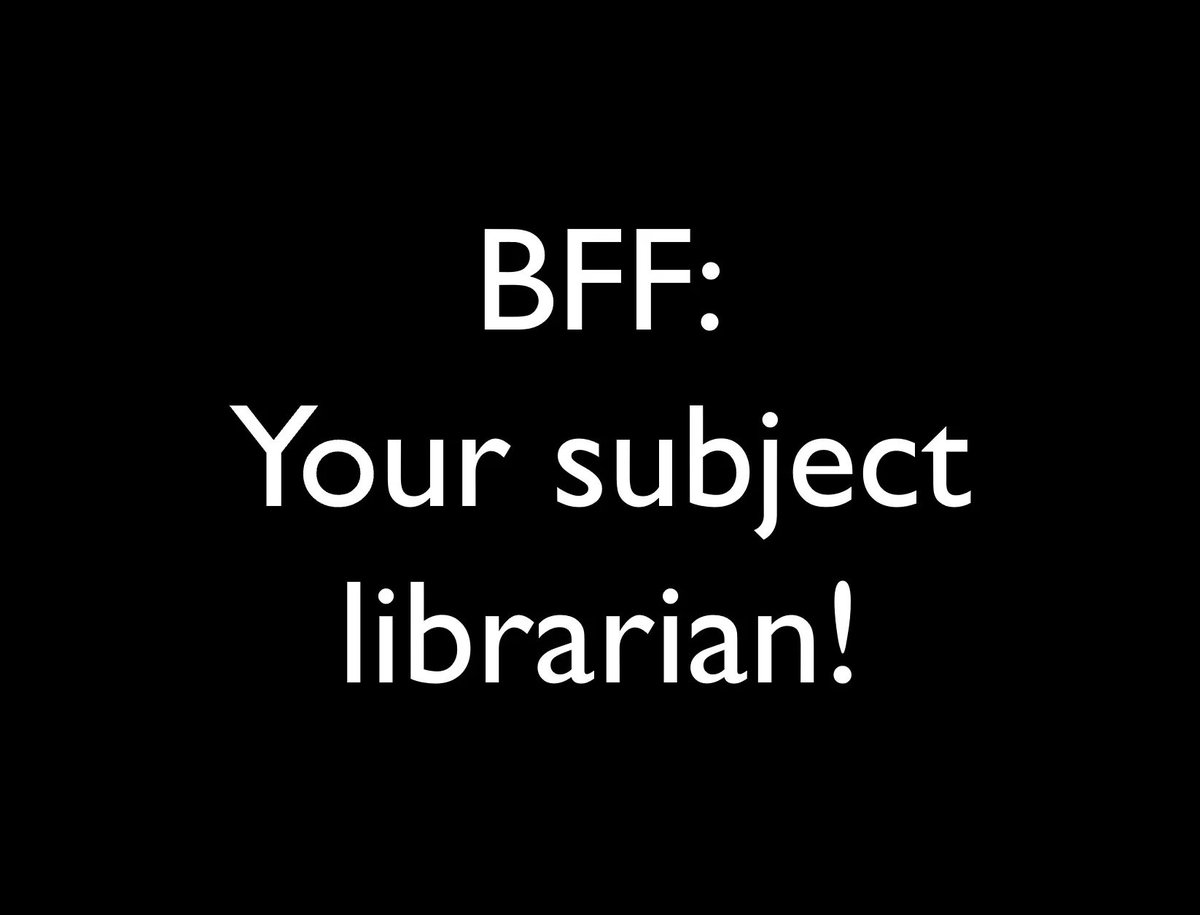 New #PhD student? The literature is a scary place for the new and unwary. You need a friend and your best friend forever should be your subject librarian. Arrange a meeting. Explain your research area. Be nice and they will help. #PhDchat #PhDforum #ECRchat #AcademicChatter