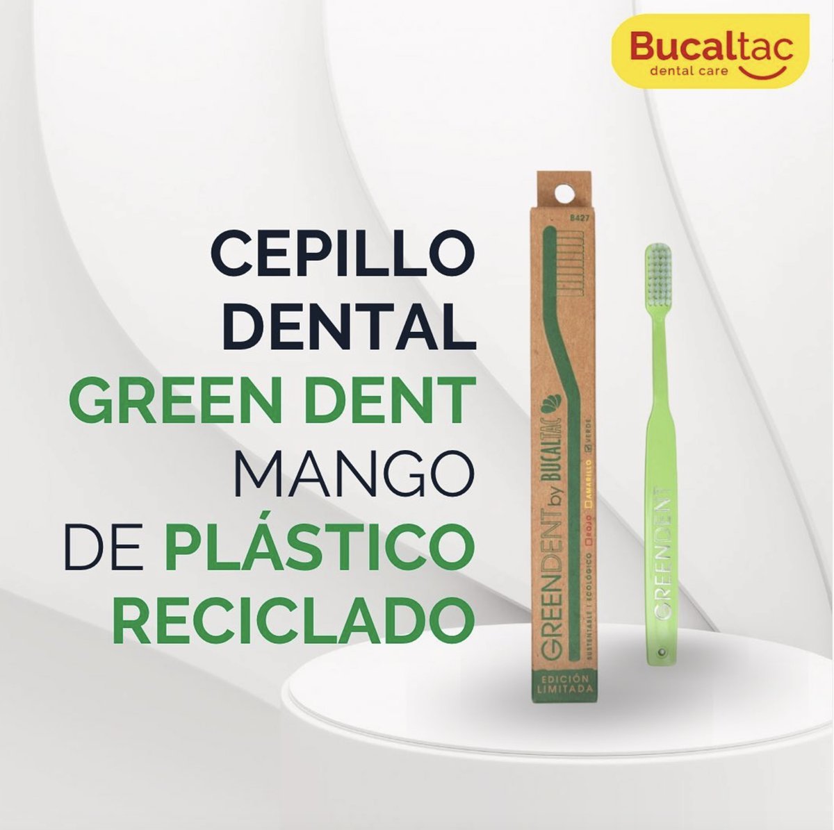 ✅GREEN DENT Cepillo Dental para Adultos <a href="/bucaltac/">Bucal Tac Grimberg</a>

👉 Estuche impreso en cartón reciclable

👉Sustentable y ecológico

#TODOLOQUENECESITAS#cepillosecologicos #dientessanos #cuidadonbucal