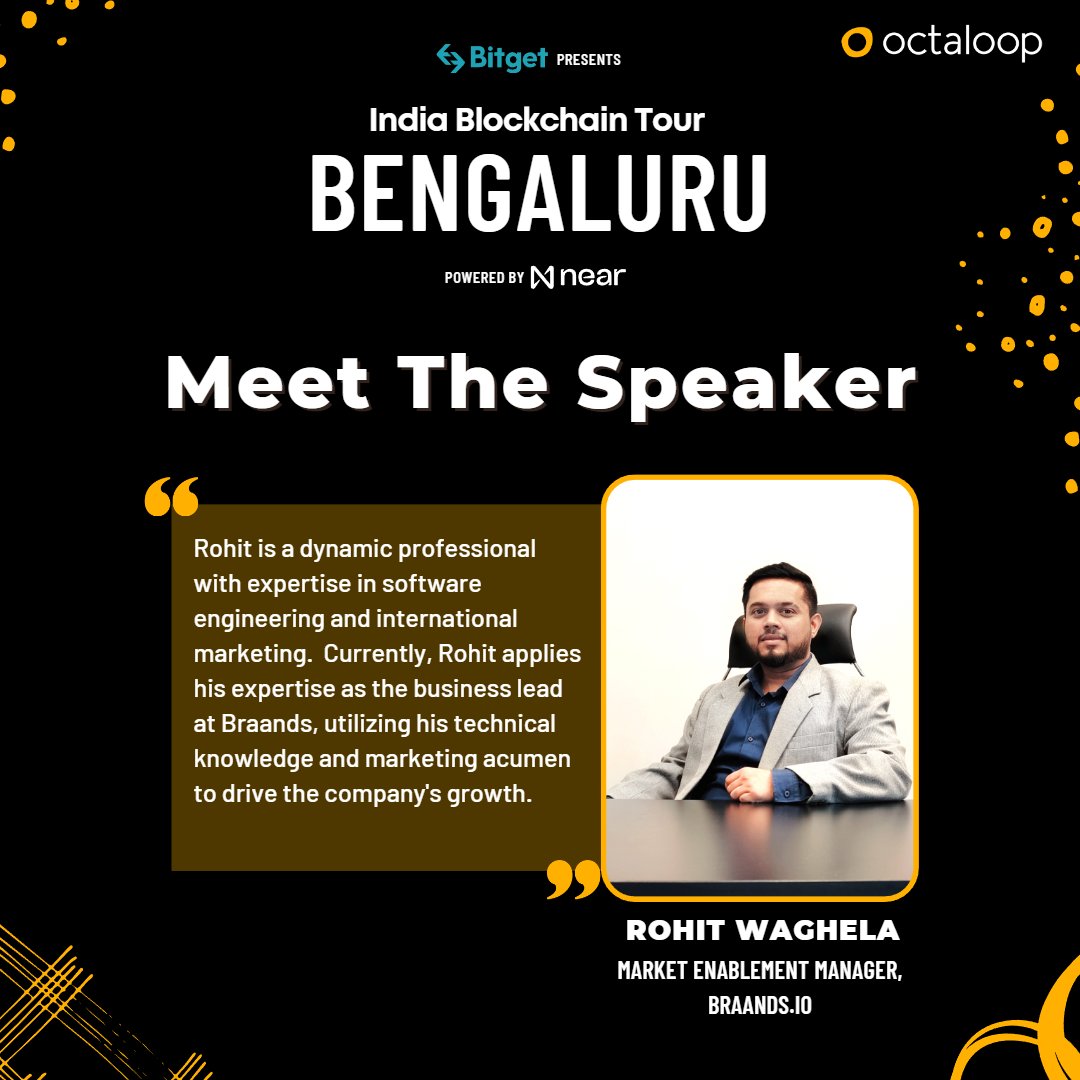 💡 Rohit Waghela, Market Enablement Manager at <a href="/braandsio/">braands | Fractional Ownership in Domains</a> , brings his dynamic expertise to our stage. Combining software engineering and international marketing knowledge, Rohit drives growth at Braands by harnessing disruptive technologies like blockchain.