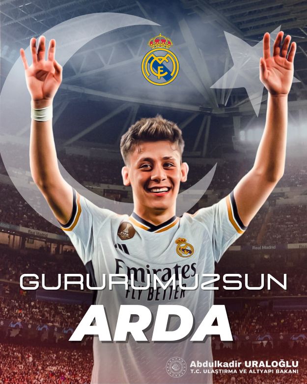a_uraloglu's tweet photo. Gurur kaynağımız oldun evlat!👏

#ArdaGüler genç, pırıl pırıl bir Türk çocuğu...

Onun büyük başarılara imza atacağına gönülden inanıyorum.⚽️🏆

Arda'yı yetiştiren ailesini ve hocalarını tebrik ediyorum. https://t.co/tMqapDj9Y8