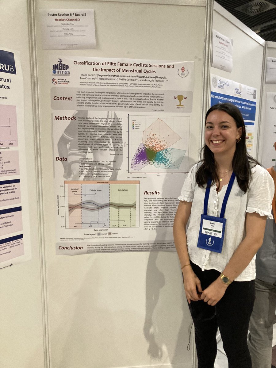 What a pleasure to present our work  
 at @E_C_S_S in session chaired by Dr Doyle-Baker & @jokasten ! 🙂 Nice presentations by  @DionneNoordhof @madisonytaylor Natalie Brown and Marco Lista. 
Other results are coming soon 🤗(posters) #empowher @INSEP_PARIS  

#femalephysiology