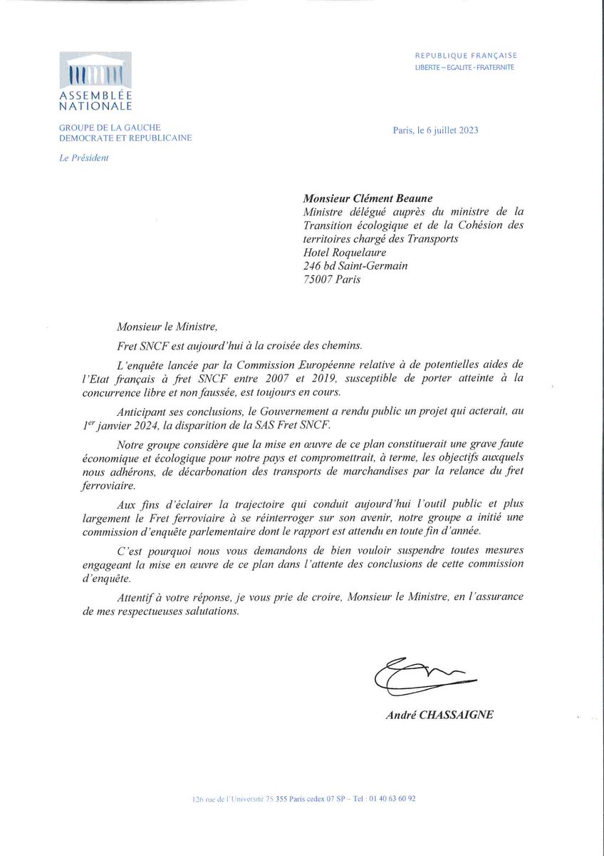 HubertWulfranc's tweet photo. Fret ferroviaire: les députés communistes demandent la suspension du plan de démantèlement du Fret SNCF annoncé par le ministre des transports dans l'attente du rendu des conclusions de la commission d'enquête parlementaire dont j'ai été récemment désigné rapporteur. https://t.co/IF0G85YwC5
