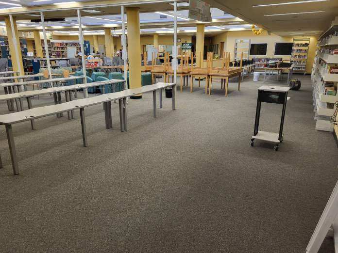 edisonb_g's tweet photo. JP Stevens library new carpet is looking good. @EAldarelli @MeredithQuickNJ https://t.co/OeaZB8S0b6
